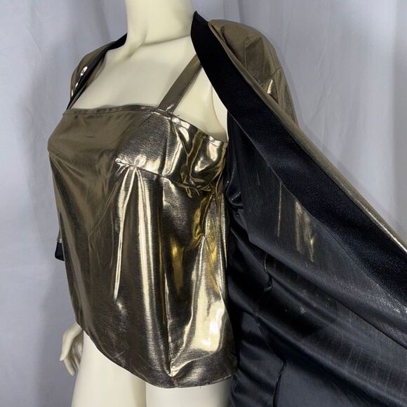 Vintage 80s Rob Hill for Mister Jay Gold Metallic Lamé Twinset Jacket & Tank | D - Picture 4 of 12